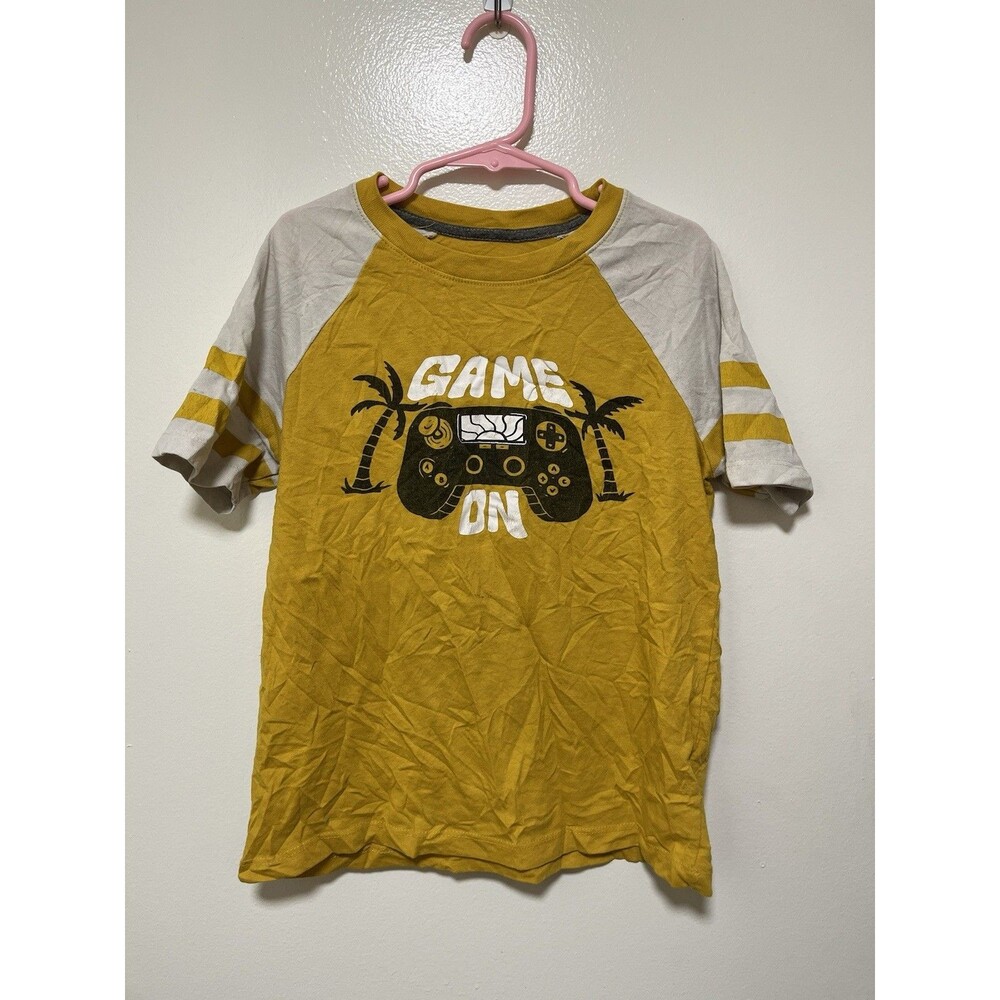 Boys Old Navy Medium Size 8 Shirt Short Sleeve Yellow